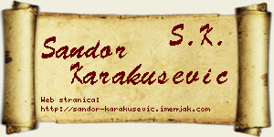 Šandor Karakušević vizit kartica